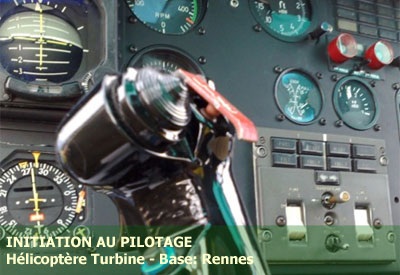 Initiation Pilotage Hélicoptère - briefing, vol en palier, en stationnaire, virages, debriefing - <b><font color=red>vol de 18mn</font> - tarif par personne</b> - base Rennes (35B) - réf:HTBR_IRJS