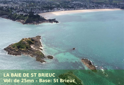 Vol en Hélicoptère - La Baie de St-Brieuc: Langueux, Hillion, Val-André, Cap Erquy - <b><font color=red>vol de 25mn</font> - tarif par personne</b> - base St-Brieuc (22B) - réf:HTBR_SBJS