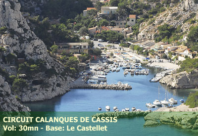 Vol en Hélicoptère - Calanques: Baies de La Ciotat & de Cassis, Cap Canaille, Calanques de Cassis et Marseille - <b><font color=red>vol de 30mn</font> - tarif par pers.</b> - base du castellet (83) - réf:HTPA_CCGH