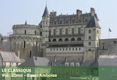 Vol en Hélicoptère - Le Classique: Châteaux Chenonceau, Amboise et Valmer, la Bourdaisière, Nitray - <b><font color=red>vol 25mn</font> - tarif par personne</b> - base Amboise (37A) - réf:HTCV_CJS